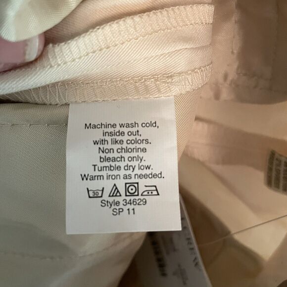 J Crew Women Size 8 Cafe Capri Pants Tapered High Rise Zip Fly Natural Cream NWT - Picture 4 of 9